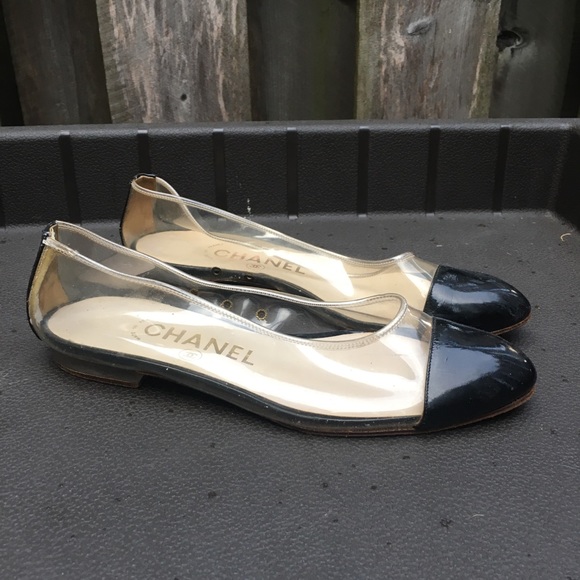 chanel clear flats